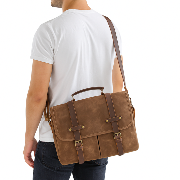 Bennett Vintage Messenger with Leather Straps