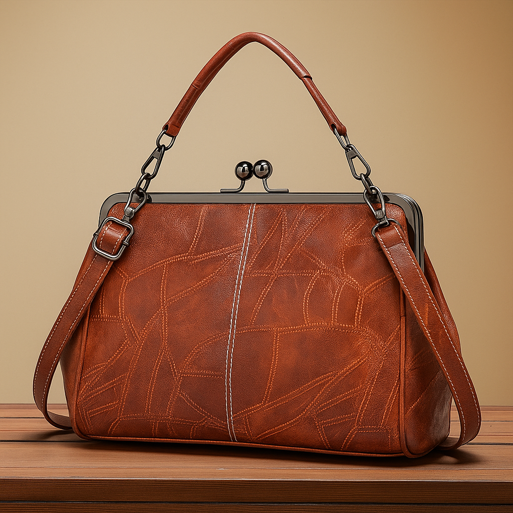 Vintage handbag with clasp closure