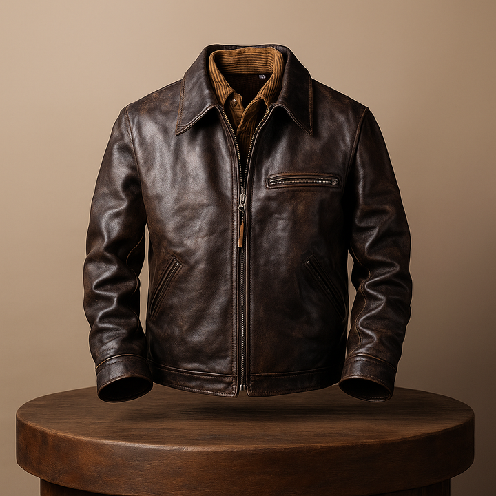 Magnus | Men’s Dark Brown Classic Style Leather Jacket
