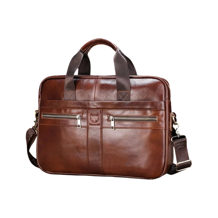 Preston | Sleek Leather Work Briefcase with Twin-Zip Front