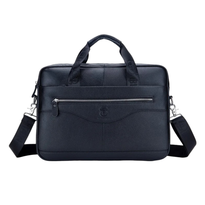 Mason | Professional Leather Laptop Bag with Curved Zip Detail