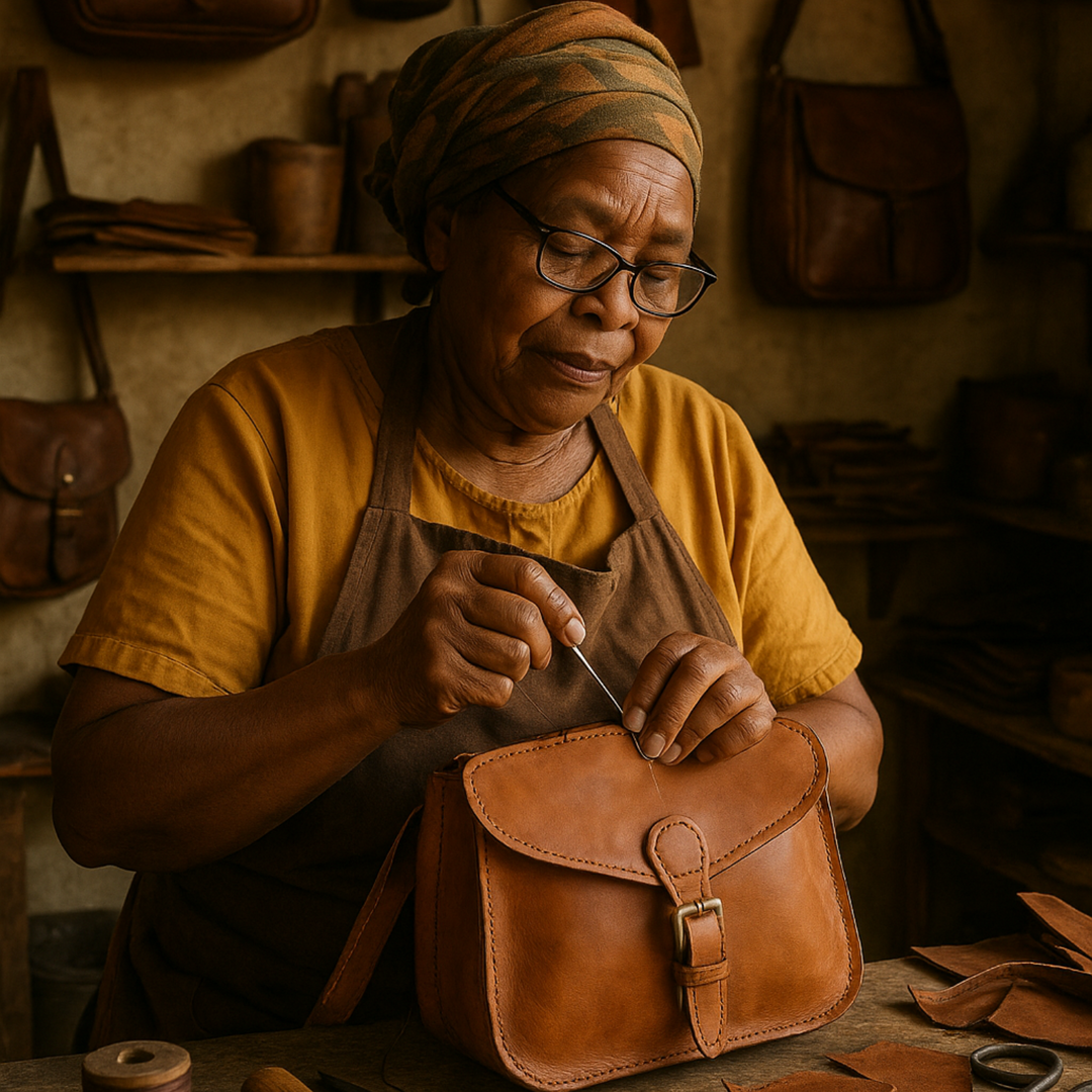 Lester | Retro Textured Canvas Leather Shoulder Bag