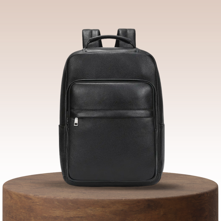 Everett - Top‑Grain Leather Laptop Backpack