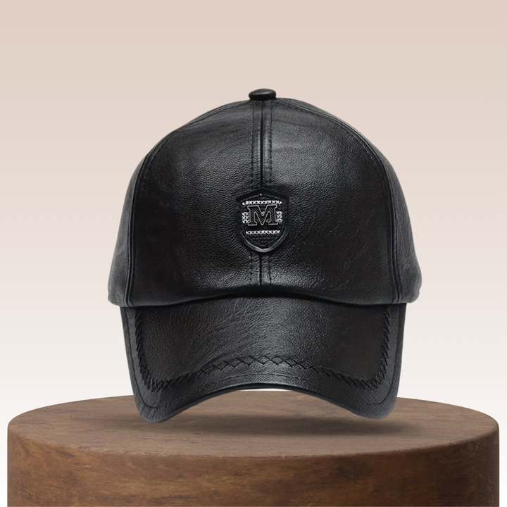 Ignatius | Leather Baseball Cap with Patch