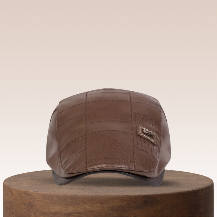 Brendon | Men's Classic Leather Newsboy Cap