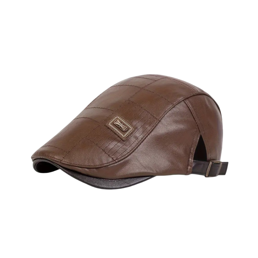 Brendon | Men's Classic Leather Newsboy Cap