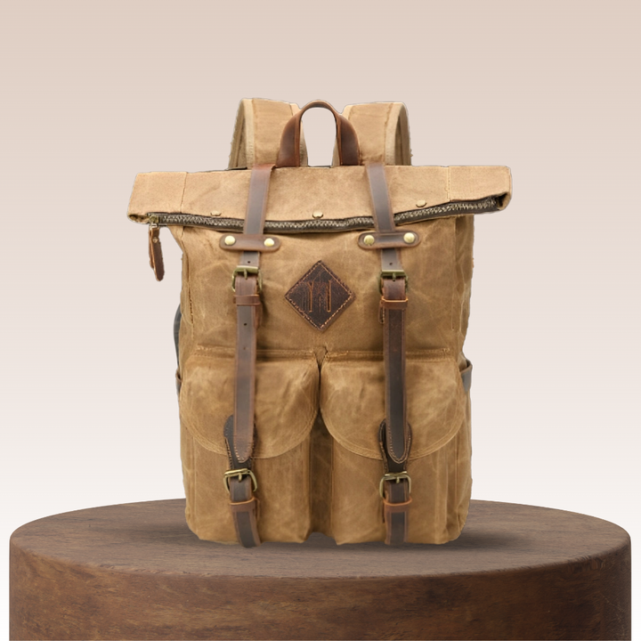 Edriel | Laptop Leather Roll-Top Backpack