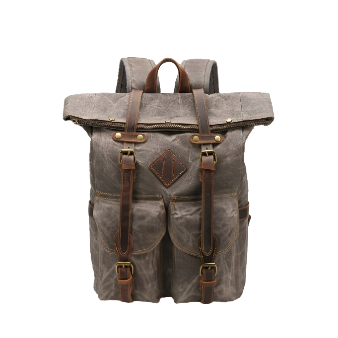 Edriel | Laptop Leather Roll-Top Backpack