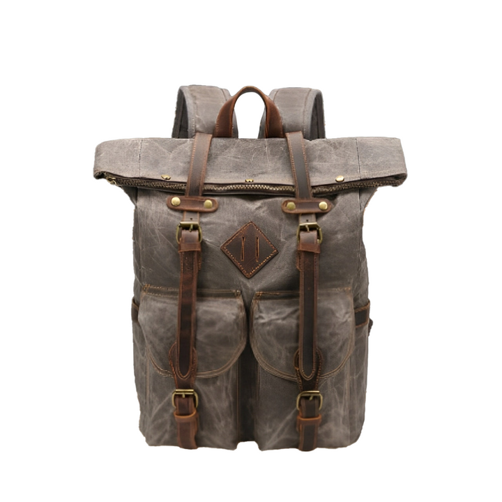 Edriel | Laptop Leather Roll-Top Backpack