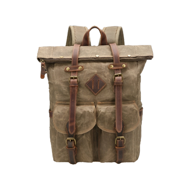 Edriel | Laptop Leather Roll-Top Backpack