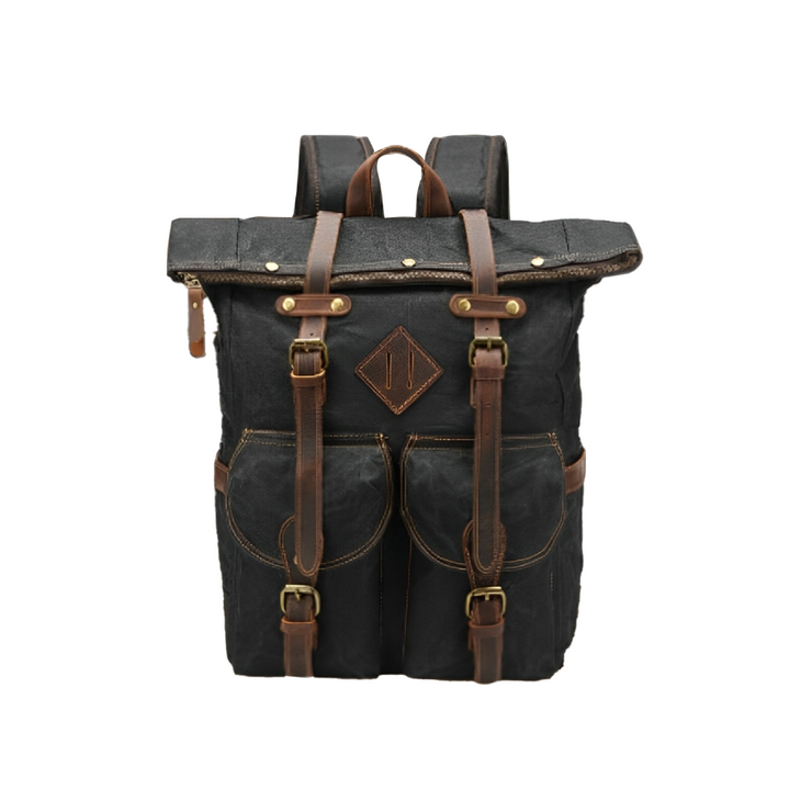 Edriel | Laptop Leather Roll-Top Backpack