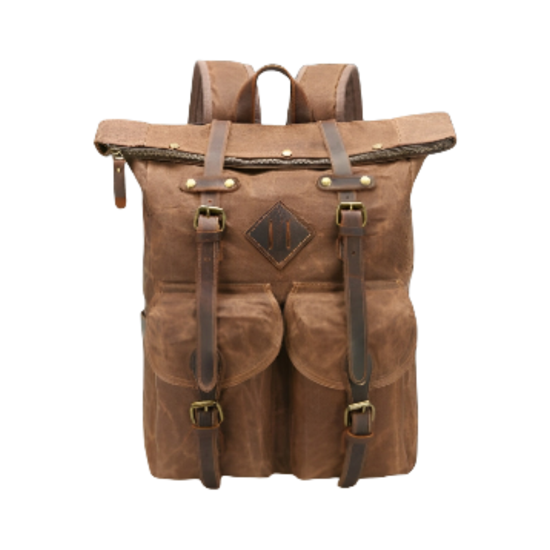 Edriel | Laptop Leather Roll-Top Backpack