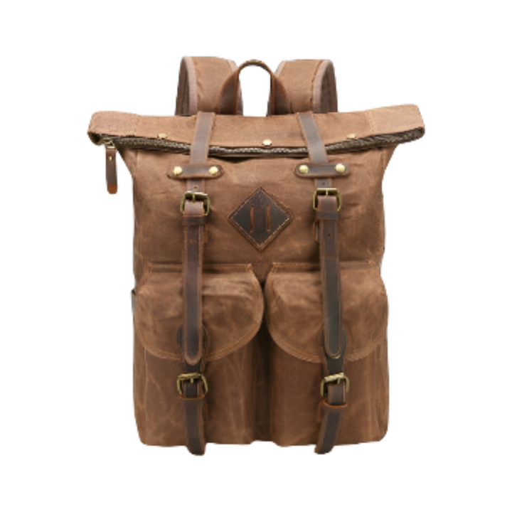 Edriel | Laptop Leather Roll-Top Backpack