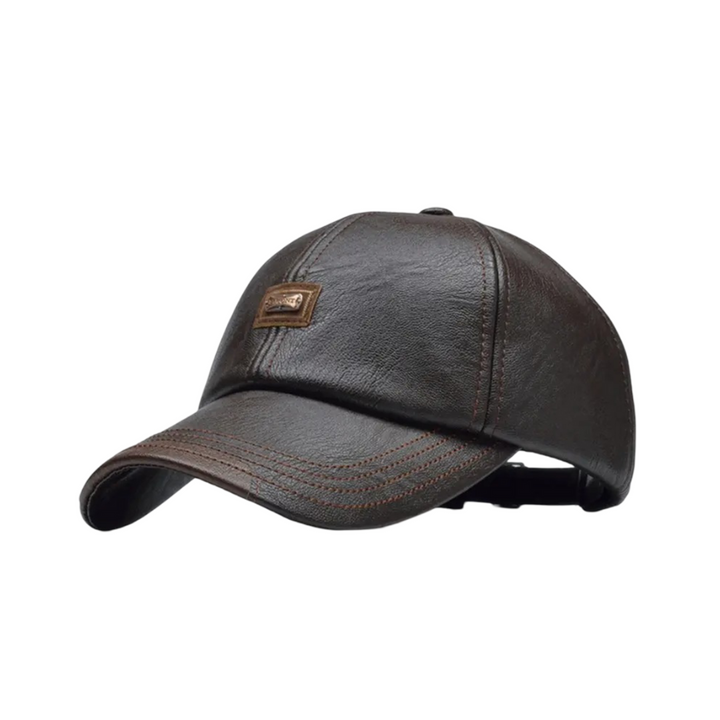 Rafael | Men's Leather Baseball Cap with Logo Patch