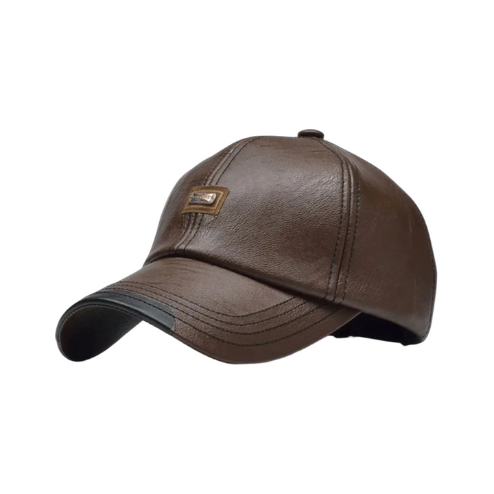 Rafael | Men's Leather Baseball Cap with Logo Patch