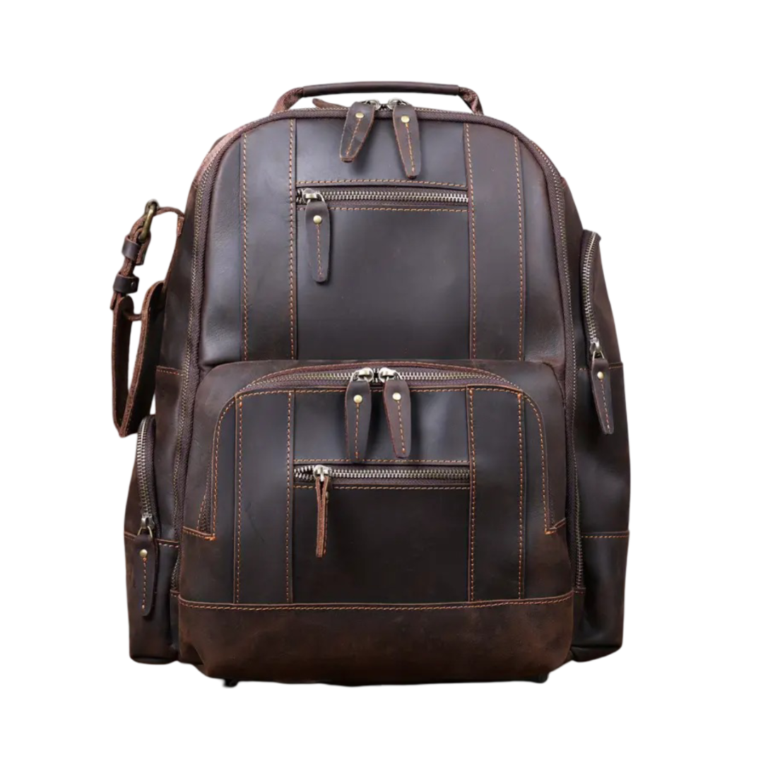 Sterling | Vintage Leather Multi‑Layer Backpack