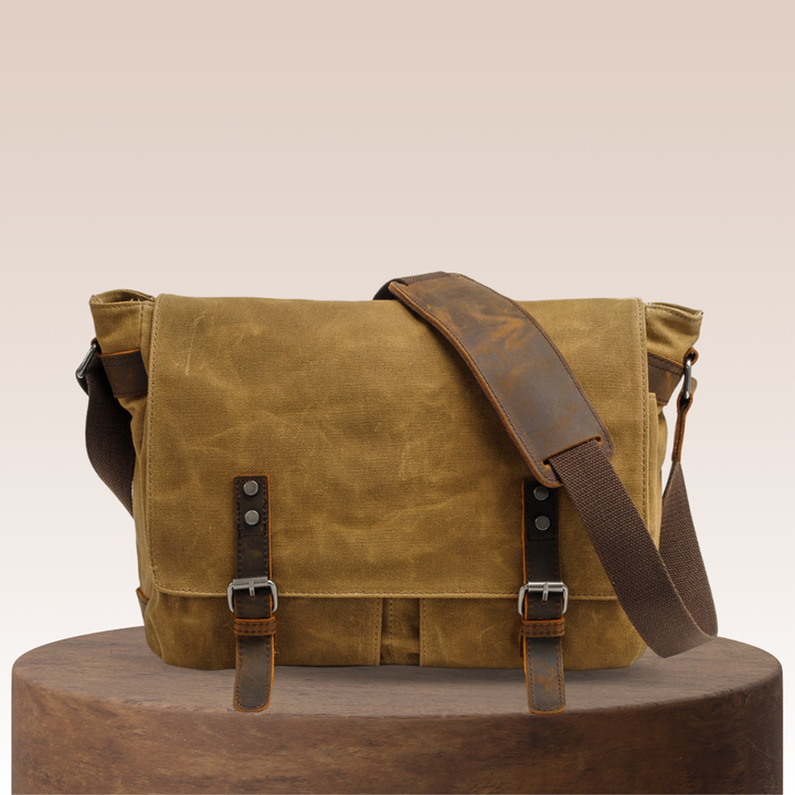 Drake | Waxed Accent Leather Shoulder Bag