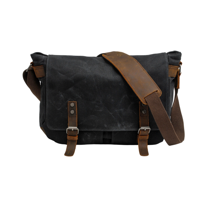 Drake | Waxed Accent Leather Shoulder Bag