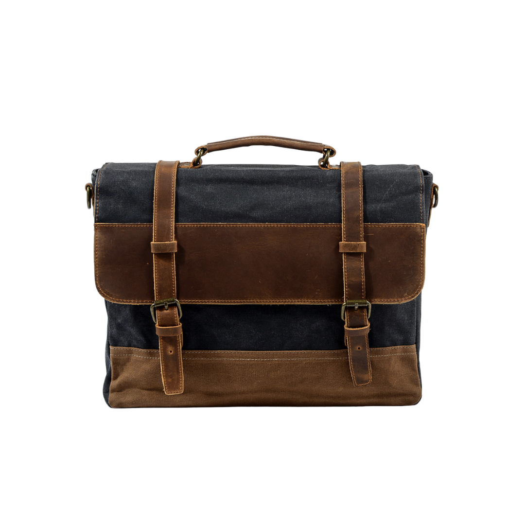 Kevin | Sturdy Canvas Leather Messenger Bag