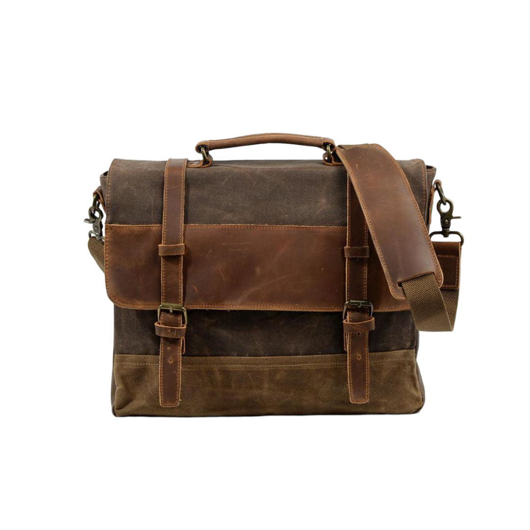 Kevin | Sturdy Canvas Leather Messenger Bag