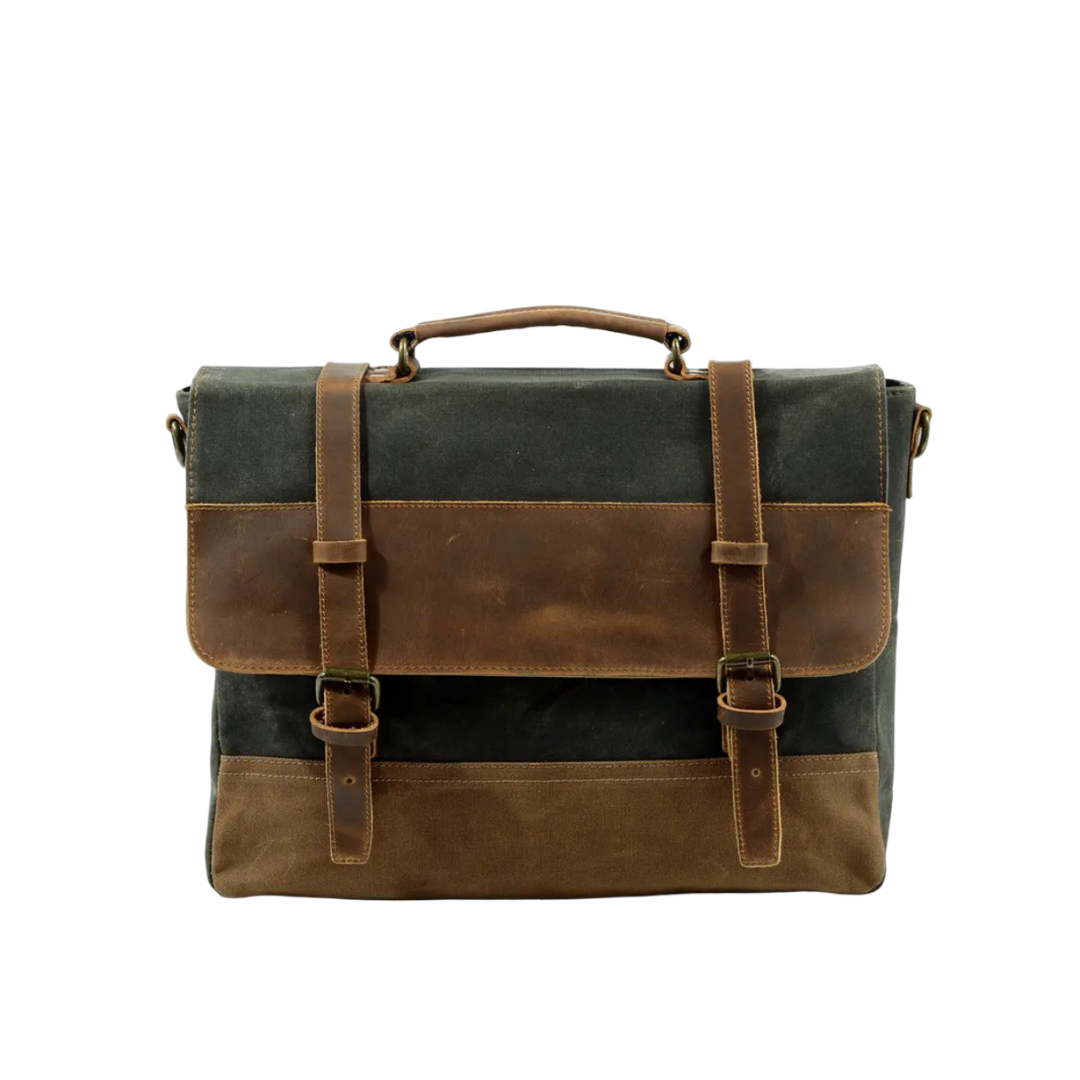 Kevin | Sturdy Canvas Leather Messenger Bag