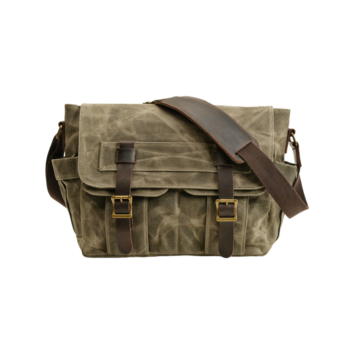 Lester | Retro Textured Canvas Leather Shoulder Bag
