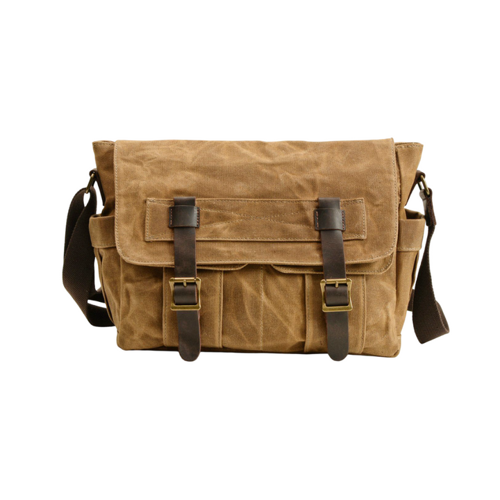 Lester | Retro Textured Canvas Leather Shoulder Bag