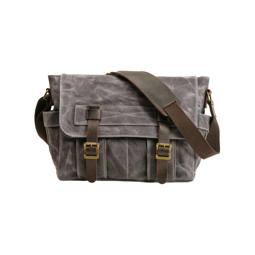 Lester | Retro Textured Canvas Leather Shoulder Bag