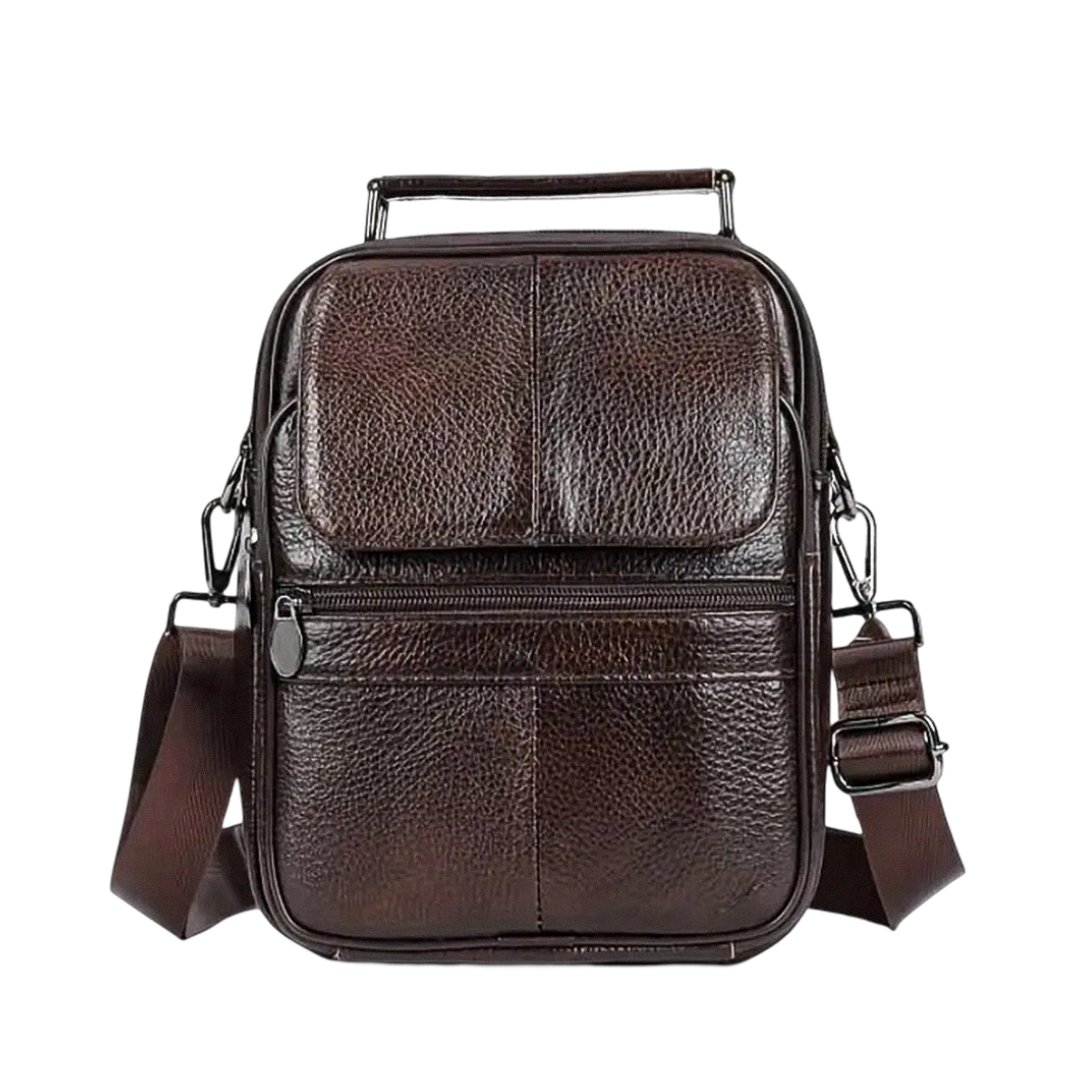 Jasper Leather Courier Shoulder Bag